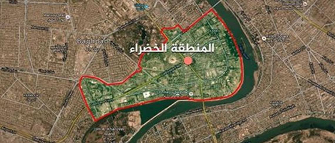 صاروخ كاتيوشا وسط المنطقة الخضراء ببغداد